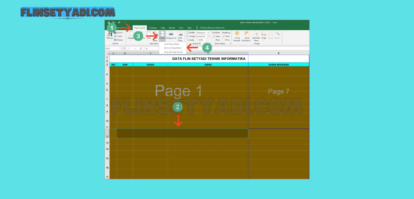 Menghapus Page Break di Excel