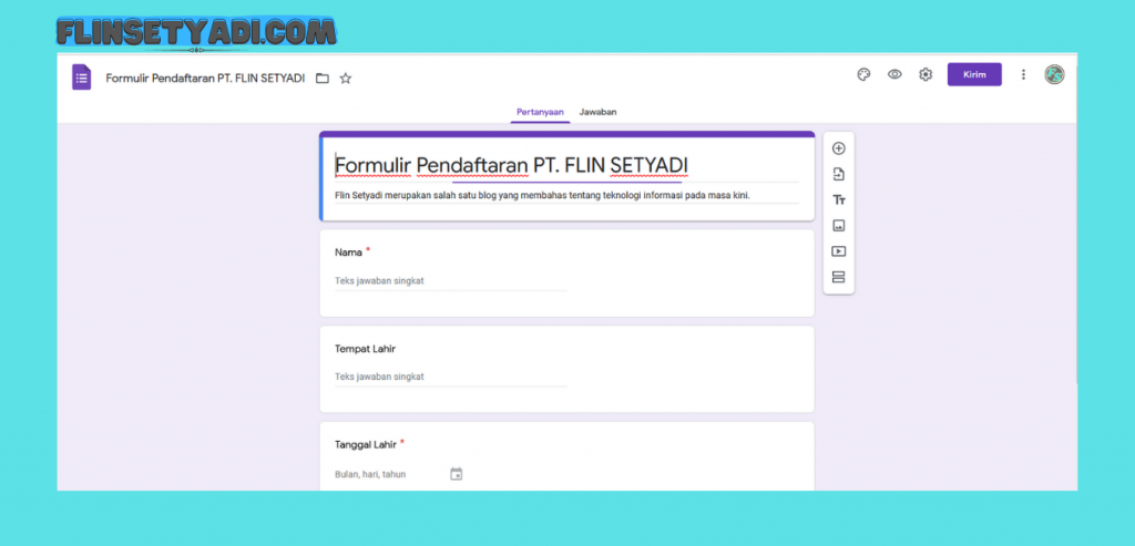 Cara membuat Google Form di laptop