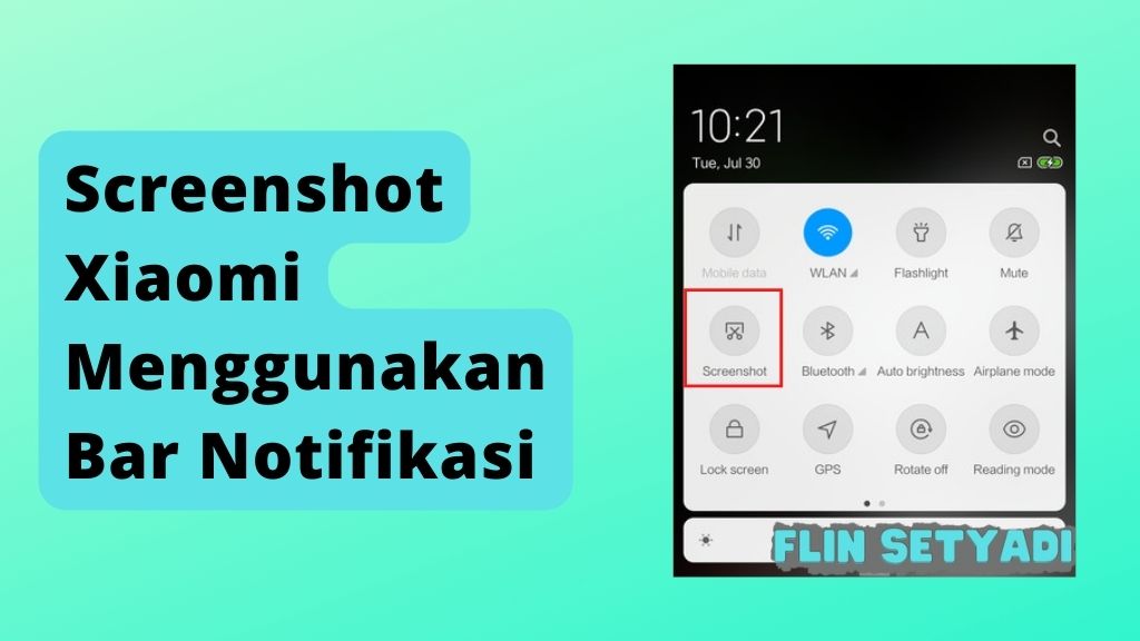 Screenshot Xiaomi Menggunakan Bar Notifikasi