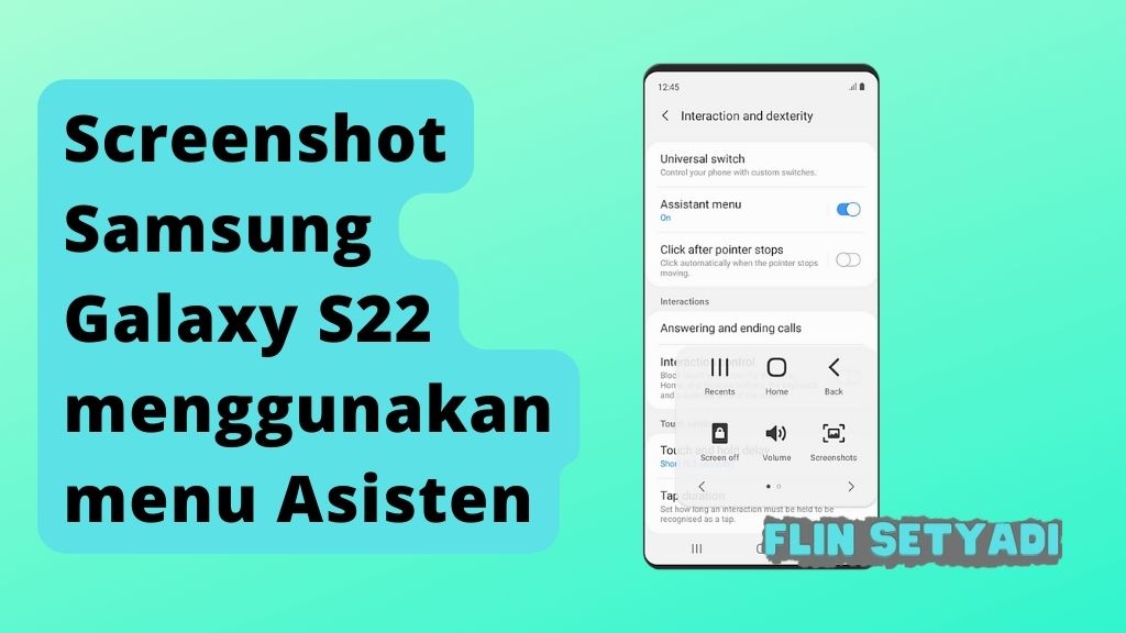 Screenshot Samsung Galaxy S22 menggunakan menu Asisten