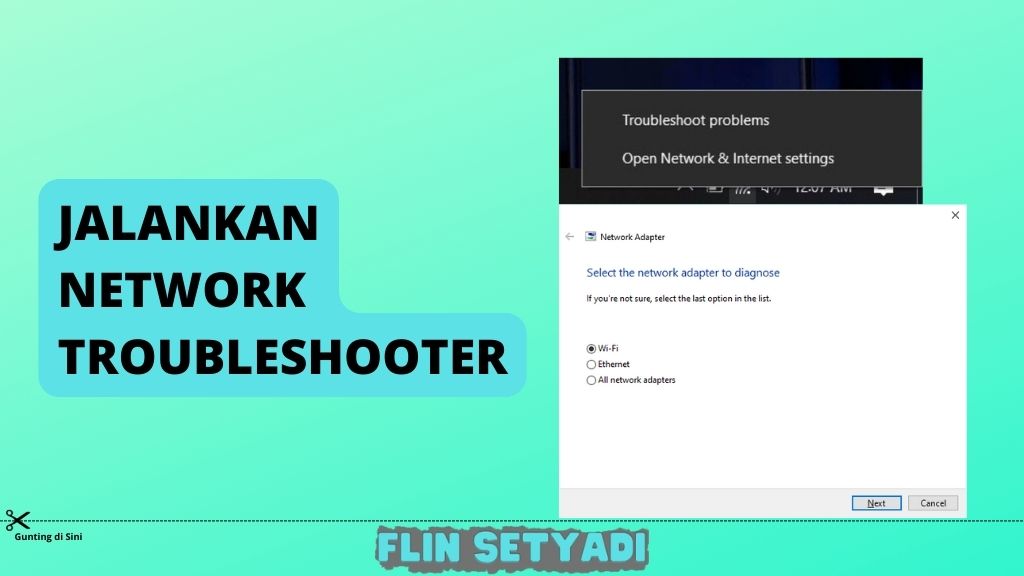 Jalankan Network Troubleshooter