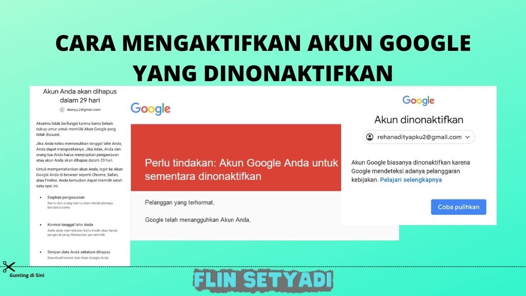 Cara Mengaktifkan Akun Google Yang Dinonaktifkan