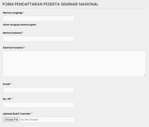 Format Penulisan Formulir Pendaftaran Seminar