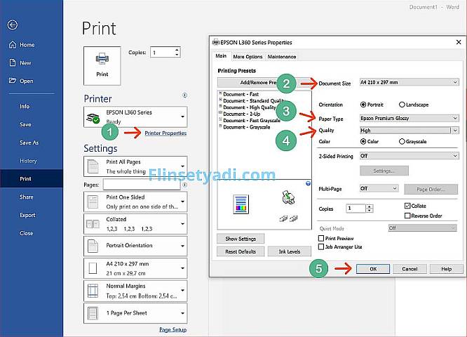 cara setting print atau mencetak foto di Microsoft Word dengan kualitas tinggi