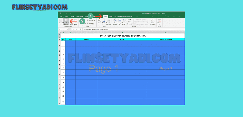 Menyesuaikan pergantian halaman cetak di Excel